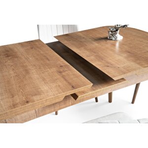 Nisa Açılır Mdf Oval Mutfak Masası 70x110 Ceviz
