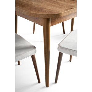 Nisa Açılır Mdf Oval Mutfak Masası 70x110
