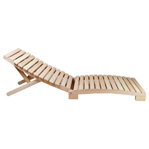 Bysay Ahşap Katlanabi̇li̇r Yatar Şezlong 3 Kademe Plaj Yataği 3 Lü Set (naturel) Natural