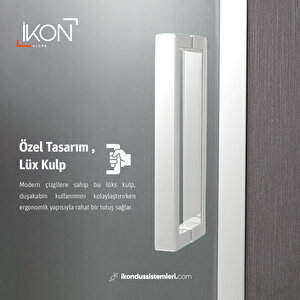 Kare Beyaz Cam Duşakabin