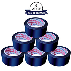 Koli Bandı 45mm.x100m. Lacivert (6 ADET) Güçlü Yapışma | Hotmelt Kalite Lacivert