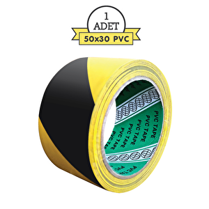 Pvc Yer-zemin İşaretleme | Güvenlik Bandı - 50 Mmx30 Metre - Sarı-siyah