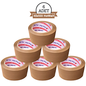 45x100 Kahverengi (taba)-(6adet) Hotmelt Güçlü Yapışkanlı Koli Bandı