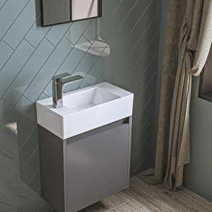 Tiny Aynalı Banyo Dolabı 50 Cm Antrasit