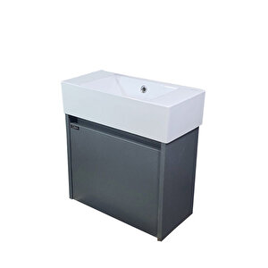 Tiny Aynalı Banyo Dolabı 50 Cm Antrasit