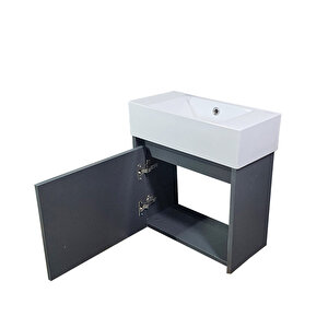Tiny Aynalı Banyo Dolabı 50 Cm Antrasit