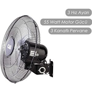 Cvs Vs-68 Duvar Tipi Vantilatörü 18'' - Metal Pervaneli 3 Kademeli Vantilatör 46 Cm
