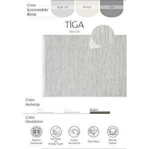 Tiga 1612 Gri Halı Yolluk Yatak Odası Halı Dokuma Salon Halısı Antre Koridor Halısı 100x350 cm