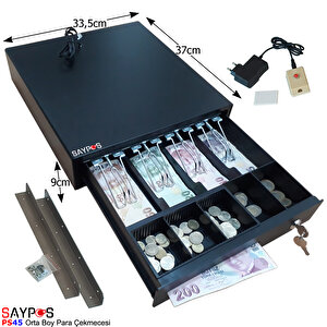 4 Banknot Gözlü Kolay Açma Butonlu Ve Montaj Askılı (takım Halinde) Para Çekmecesi 33,5x37x9cm