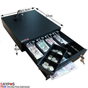 4 Banknot Gözlü Yazarkasa Pos Bağlantılı Ve Anahtardan Açılır Para Çekmecesi 33,5x37x9cm