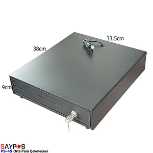 4 Banknot Gözlü Yazarkasa Pos Bağlantılı Ve Anahtardan Açılır Para Çekmecesi 33,5x38x9cm