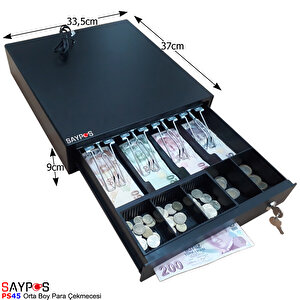 4 Banknot Gözlü Yazarkasa Pos Bağlantılı Ve Anahtardan Açılır Para Çekmecesi 33,5x37x9cm