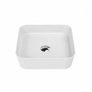 Loop Masa Üstü İnce Lavabo Beyaz 40x40cm