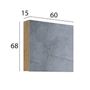 Aynalı Banyo Dolabı 60 Cm Safir Meşe