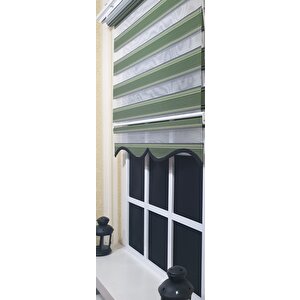 Pliseli Zebra Stor Yeşil Renk Geçişli Etek Dilimli St 025 110x200 cm