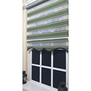 Pliseli Zebra Stor Yeşil Renk Geçişli Etek Dilimli St 025 110x200 cm