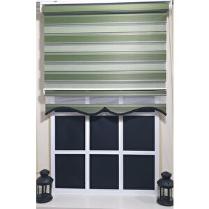 Pliseli Zebra Stor Yeşil Renk Geçişli Etek Dilimli St 025