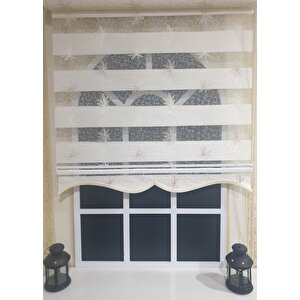 Zebra Stor Nakışlı Beyaz  Etek Dilimli Stb 470 60x200 cm