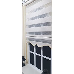 Zebra Stor Perde Bej Etek Dilimli St 002