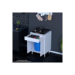 Birce L-65 X 87 X 48 Cm Set Üstü Ocak Ve Tüp Bölmeli Çekmeceli Mutfak Dolabı 65 cm