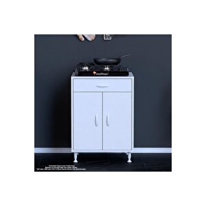 Birce L-65 X 87 X 48 Cm Set Üstü Ocak Ve Tüp Bölmeli Çekmeceli Mutfak Dolabı 65 cm