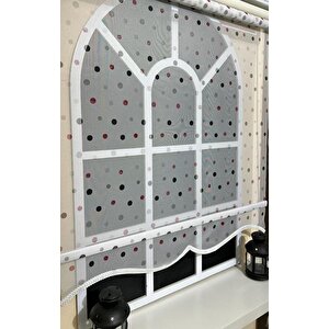 Çift Mekanizmalı Puantiyeli Tül Perde Ve Ekru Stor Perde Stb49000 V 01 30x200 cm