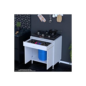 Birce Xl-70 X 87 X 48 Cm Kapaklı Set Ocak Altı Çok Amaçlı Mutfak & Banyo Dolabı 70 cm