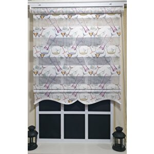Pliseli Zebra Stor Kadeh Baskılı Etek Dilimli St 027 40x200 cm
