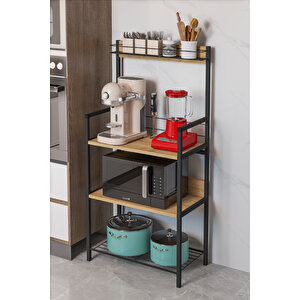 Ludlow Metal Sepetli Mutfak Bangosu Kahve Köşesi Mutfak Standı Airfryer Mikrodalga Kahve Makinesi Organizer Lu05-sm