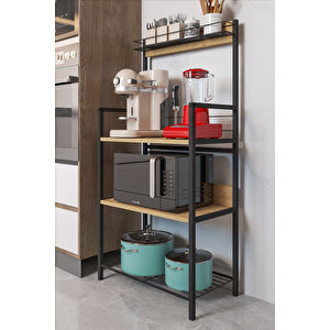 L'occi Concept Ludlow Metal Sepetli Mutfak Bangosu Kahve Köşesi Mutfak Standı Airfryer Mikrodalga Kahve Makinesi Organizer Lu05-sm