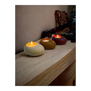 Three Drops Minimal Dekoratif Beton Tealight Mumluk 3'lü Set