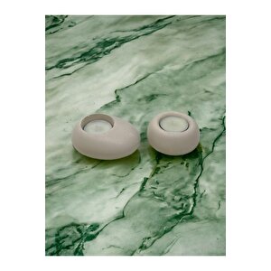 Drop&spot Minimal Dekoratif Beton Tealight Mumluk 2'li Set Alaçatı