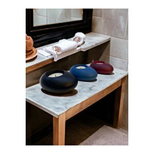 Three Drops Minimal Dekoratif Beton Tealight Mumluk 3'lü Set | Siyah-bordo-mavi |