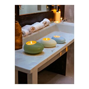 Three Drops Minimal Dekoratif Beton Tealight Mumluk 3'lü Set | Mint Yeşil-beyaz-baby Blue |