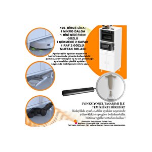 Birce Lina M-60 X 162,4 X 48 Cm Çekmeceli Çok Amaçlı Fırın Ve Banyo & Mutfak Dolabı