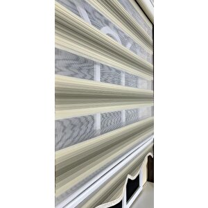 Zebra Stor Plise Krem Renk Geçişli Etek Dilimli St129