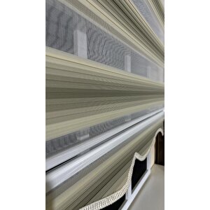 Zebra Stor Plise Krem Renk Geçişli Etek Dilimli St129