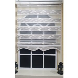 Zebra Stor Perde Efektli Etek Dilimli St 033