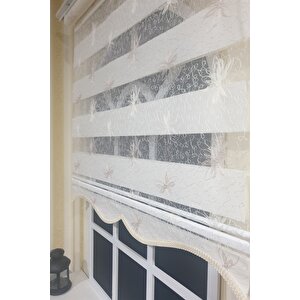 Zebra Stor Nakışlı Beyaz  Etek Dilimli Stb 470 50x200 cm