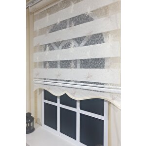 Zebra Stor Nakışlı Beyaz  Etek Dilimli Stb 470 50x200 cm