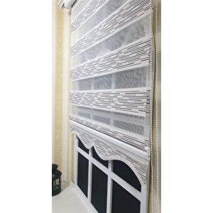 Zebra Stor Perde Efektli Etek Dilimli St 033