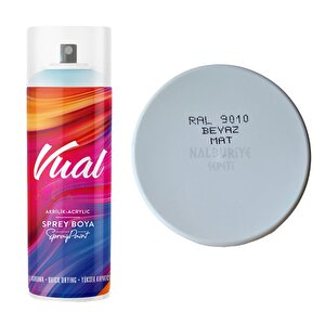 Vual Akrilik Sprey Boya Beyaz Mat 400 Ml - Ral9010