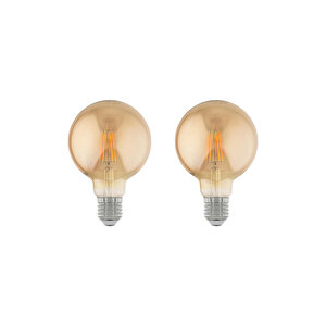 4w 220v E27 G95 Rustik Led Ampul G95-4c 2'li Paket Amber
