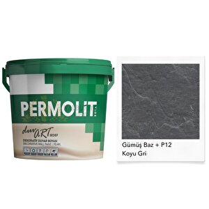 Duvart Sedef Dekoratif Duvar Boyası - Gp12 Koyu Gri̇ - 2.5 Lt.