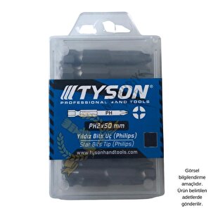 Tyson Vidalama Ucu Bits Uç - Ph2 Yıldız - 5 Cm. - 30 Adet