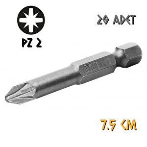Tyson Vidalama Ucu Bits Uç - Pz2 Yıldız - 7.5 Cm. - 20 Adet