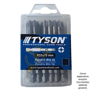 Tyson Vidalama Ucu Bits Uç - Pz2 Yıldız - 7.5 Cm. - 20 Adet
