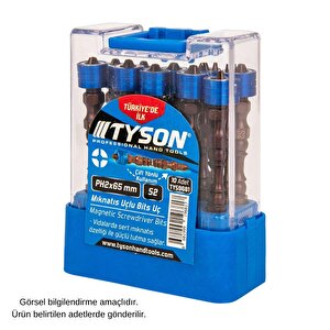 Tyson Mıknatıslı Bits Uç - Çift Yönlü - Ph2 Yıldız - 6.5 Cm. - 1 Adet