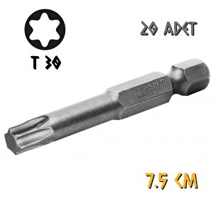 Tyson Vidalama Ucu Bits Uç - T30 Tork - 7.5 Cm. - 20 Adet