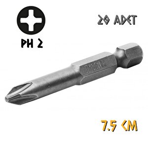 Tyson Vidalama Ucu Bits Uç - Ph2 Yıldız - 7.5 Cm. - 20 Adet